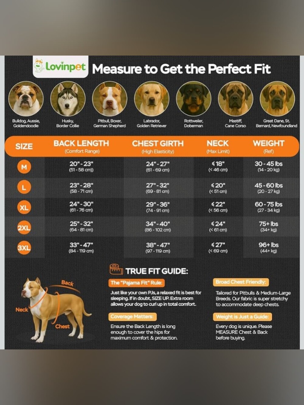 LovinPet Large Dog 🐶 Pajamas, Four-Leg Stretch Onesie Bodysuit,Size L - Picture 8 of 8